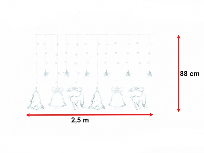 Vianočné osvetlenie LED studená biela - 2,5 m, 138 LED diód