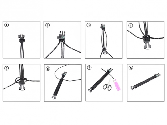 Survivalová náramok 5v1 s kompasom a kresadlom