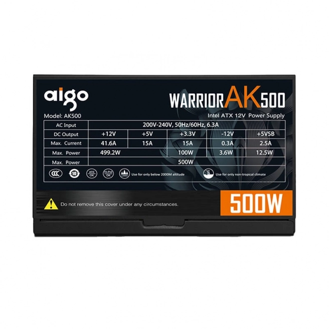 Počítačový zdroj Aigo Warrior AK500 čierny