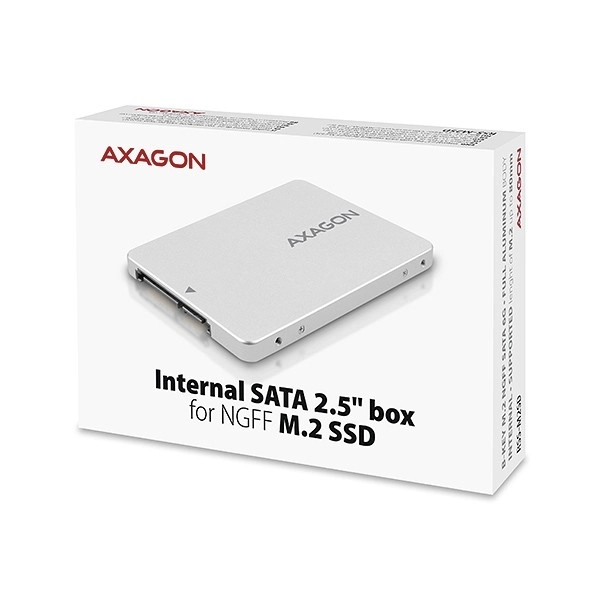 Interná strieborná 2.5" skrinka na SSD M.2 SATA