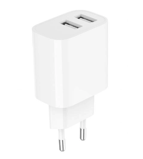 Univerzálna USB nabíjačka 2-portová 2.4A biela