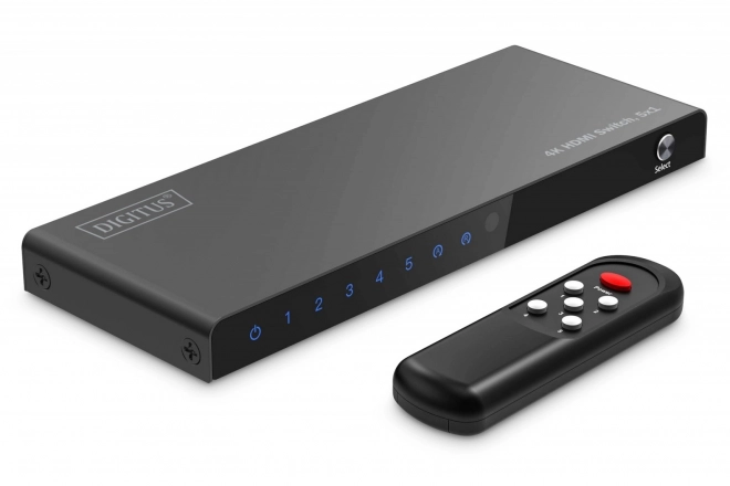 Prepínač HDMI 4K 5x1 s ovládačom