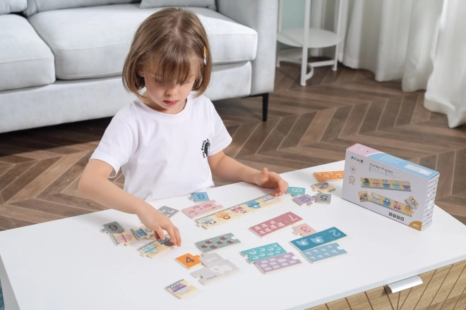 Viga Montessori drevené numerické puzzle pre deti
