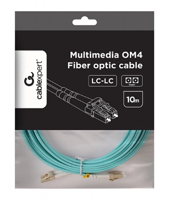 Duplex multimódový optický kábel OM4 50/125, LC/LC, 10m