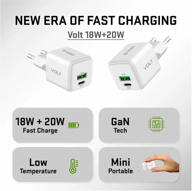Kompaktná USB nabíjačka GaN VOLT 20W