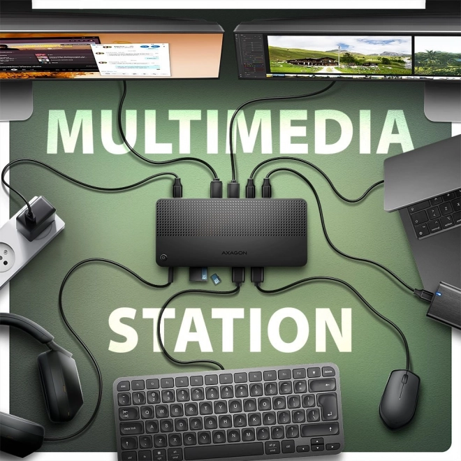 Multifunkčná dokovacia stanica USB 12v1 AXAGON pre notebooky
