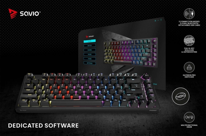 Bezdrôtová mechanická klávesnica Phenix Gateron Red