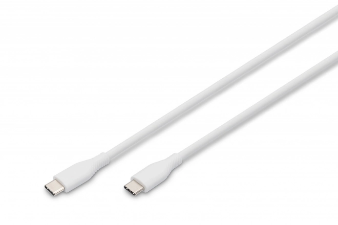 Silikónový nabíjací a synchronizačný kábel USB-C 1m biely