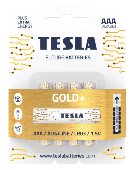 Alkalické batérie Tesla AAA 1,5V Gold+