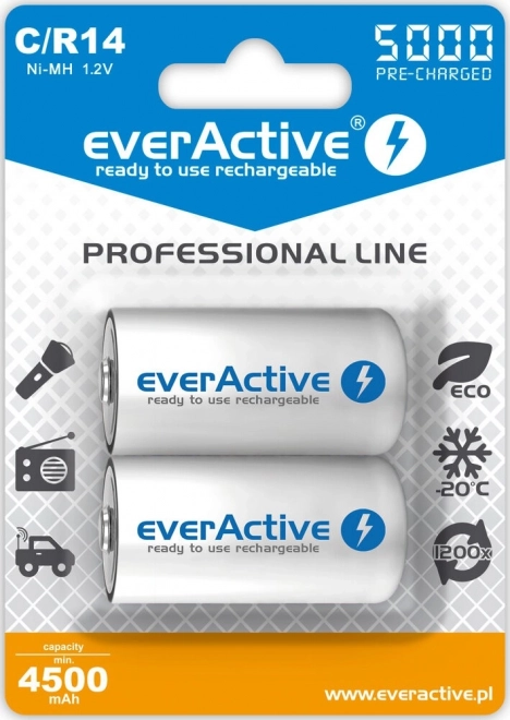 Nabíjacie batérie EverActive R14/C Ni-MH 5000 mAh