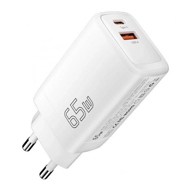 Nabíjačka Essager GaN 65W USB-C a USB-A biela