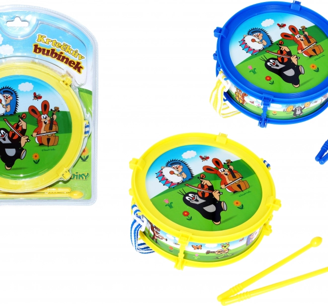 Krtko – plastový bubienok 20 cm s 2 paličkami