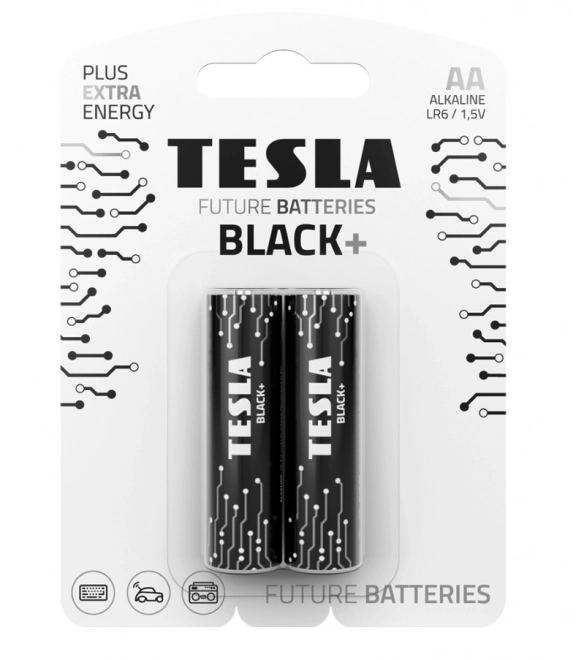 Alkalická batéria Tesla Black+ LR6 1.5V 2ks