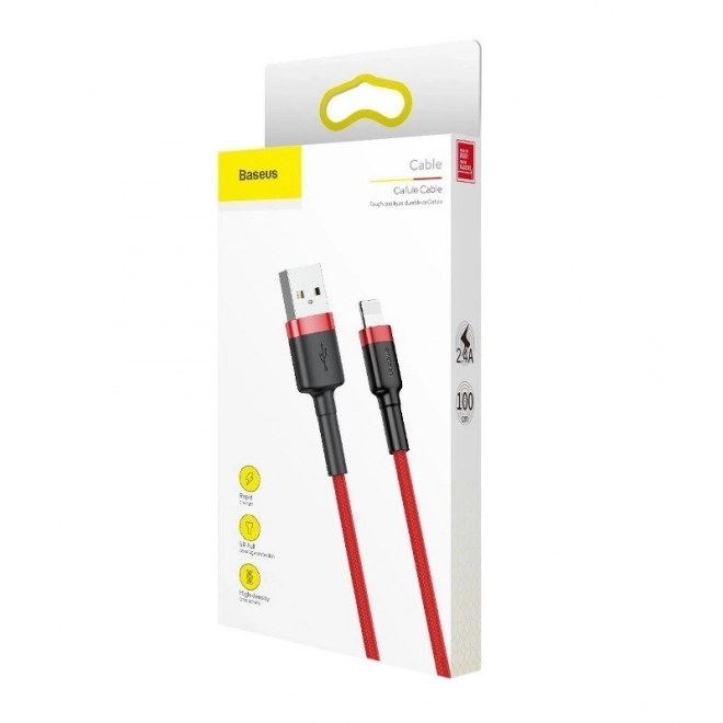 Kábel Baseus Cafule Usb Lightning 2,4 A 1 m (čierno-červený)