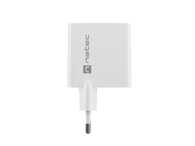 Nabíjačka Natec Ribera GAN 1X USB-A + 1X USB-C 45W biela