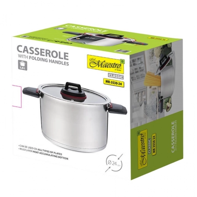 Garnek s rozkladacími rukoväťami 24 cm, 5,5 l