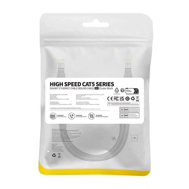 Sieťový kábel Baseus Ethernet CAT5, 1,5 m (čierny)