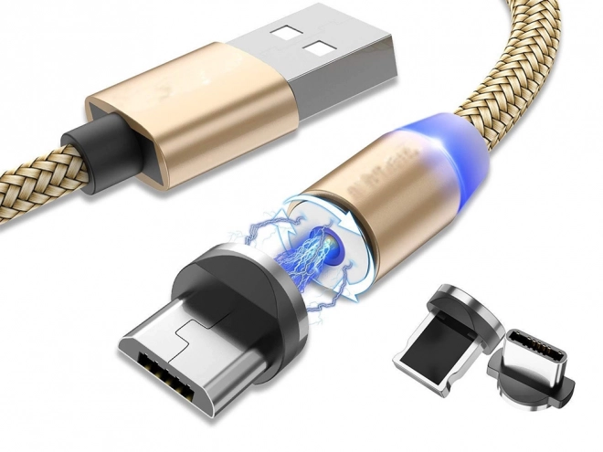 Magnetický nabíjací kábel 3v1 micro typ-c usb lightning 1m