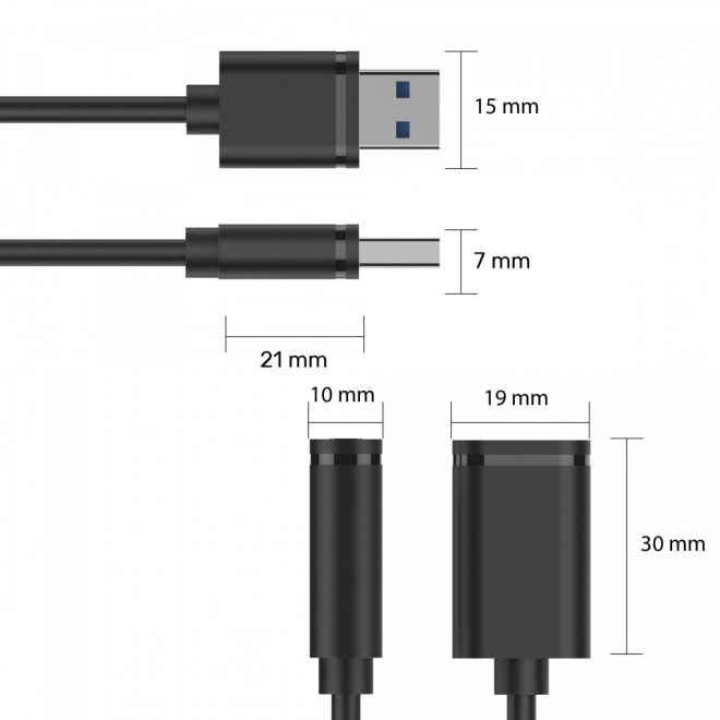 Usb predlžovací kábel 0,5m Unitek
