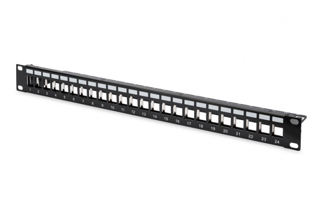 Patch panel 24 portov pre moduly keystone 1U čierny