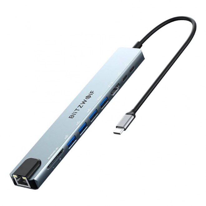 Dokovacia stanica BlitzWolf USB-C 10 v 1 strieborná