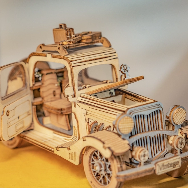 Auto Vintage - moderné 3D drevené puzzle