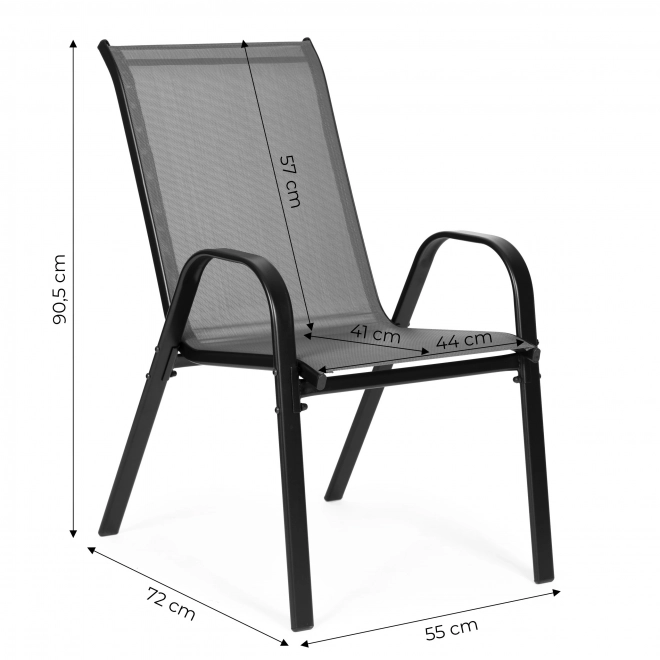 Súprava 4 záhradných stoličiek pre terasu alebo balkón šedá MultiGarden