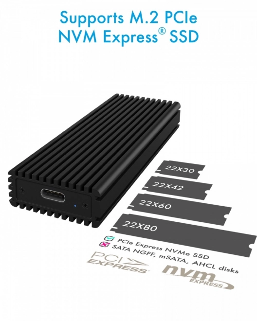 Externý box ICY BOX pre PCIe NVMe M.2 s USB-C