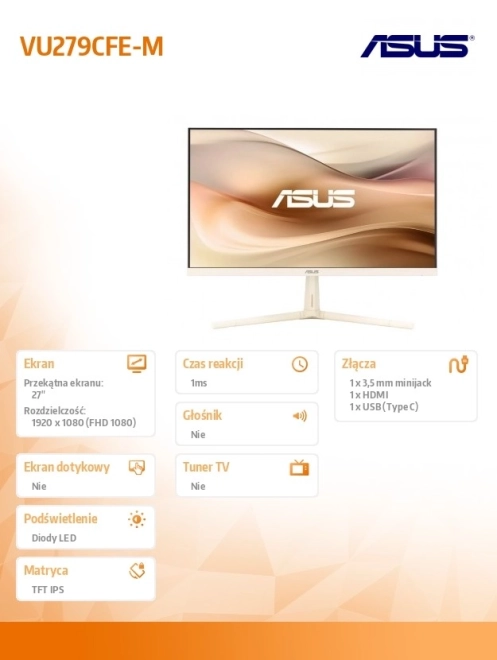 Monitor VU279CFE-M 27 palcov IPS 100Hz USB-C