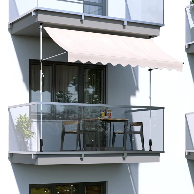 Výškovo nastaviteľná vodotesná markíza na balkón s ručnou kľukou