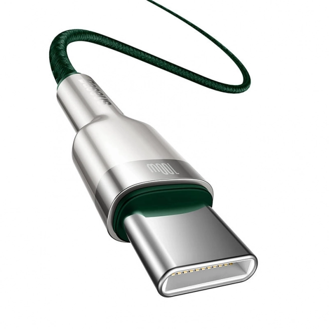 Kabel USB-C na USB-C Baseus Cafule, 100W, 2m zelený