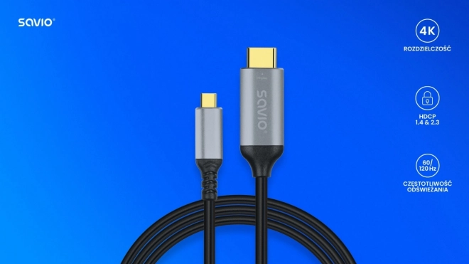 Savio kábel USB-C na HDMI 3m