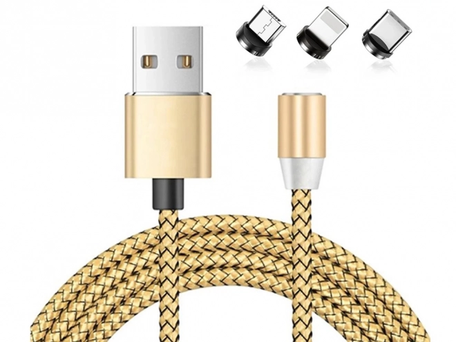 Magnetický nabíjací kábel 3v1 micro typ-c usb lightning 1m