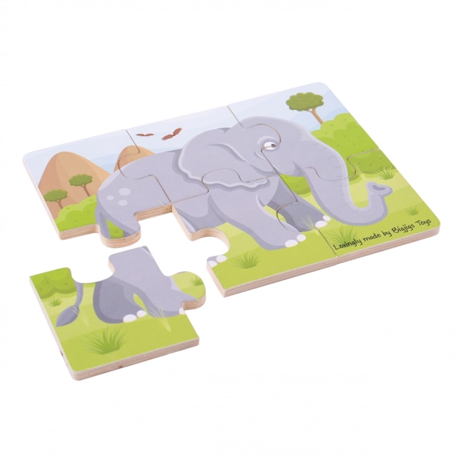 Bigjigs Toys Puzzle Safari zvieratká