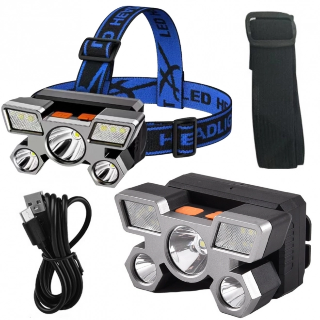 Nastaviteľná čelová LED lampa 4 režimy svietenia