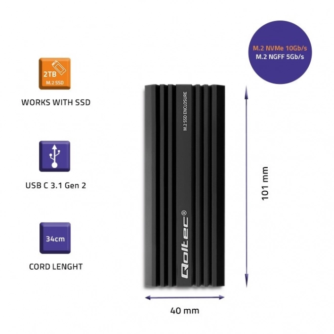 Qoltec SSD box NV2270 pre disk M.2