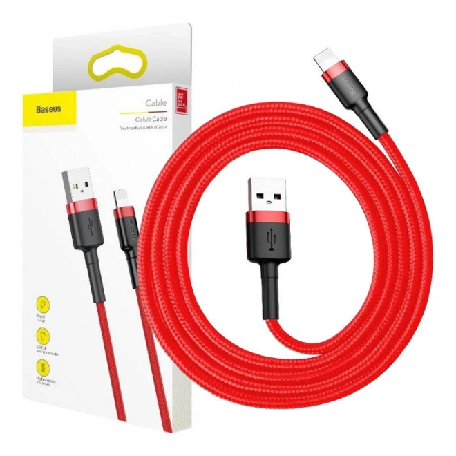 Kábel Baseus Cafule Usb Lightning 2,4 A 1 m (čierno-červený)