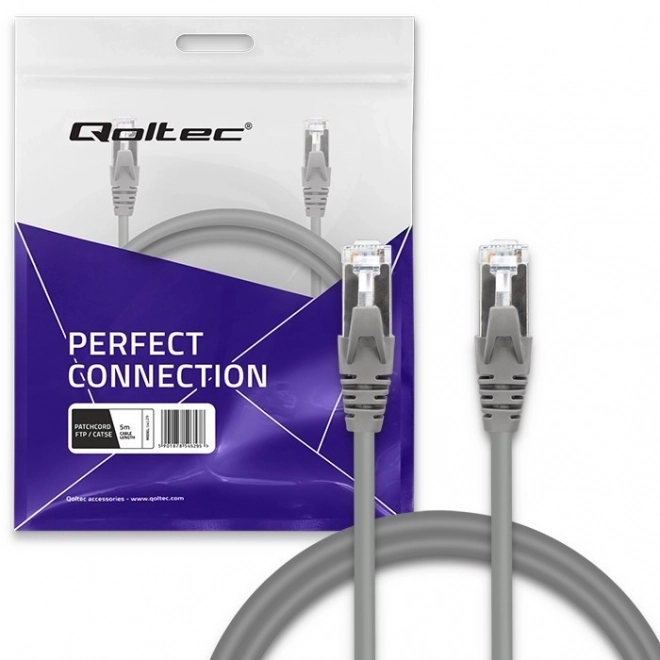 Tienený patch kábel FTP CAT5e 5 m – Qoltec