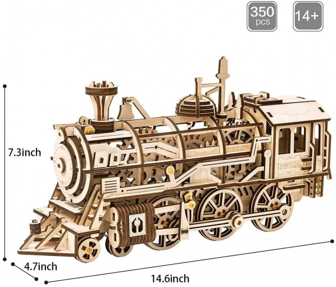 Robotime rokr 3D drevené puzzle lokomotíva