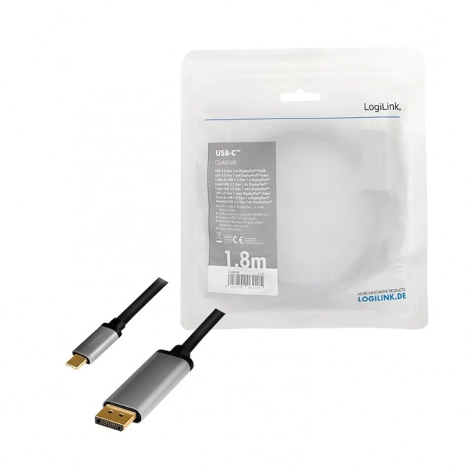 Kábel USB-C na DP 4K 60Hz alumíniový 1,8m
