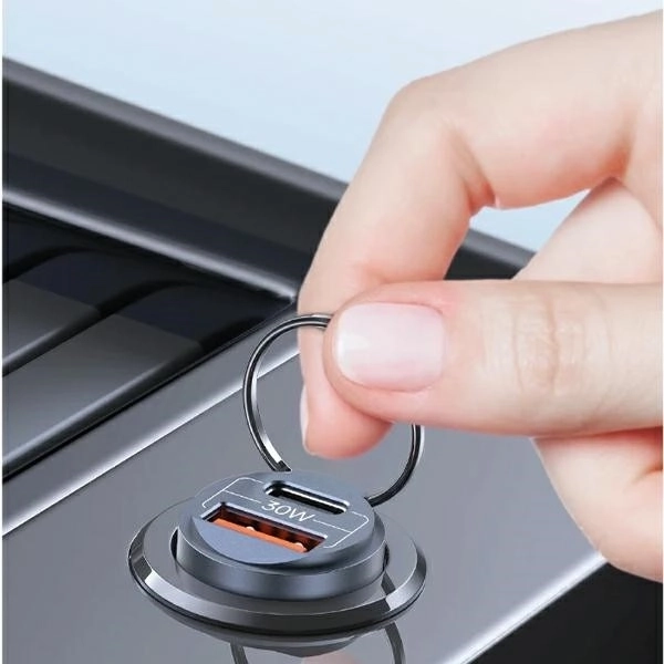 Autonabíjačka 30W 1xUSB+1xUSB-C Fast Charge