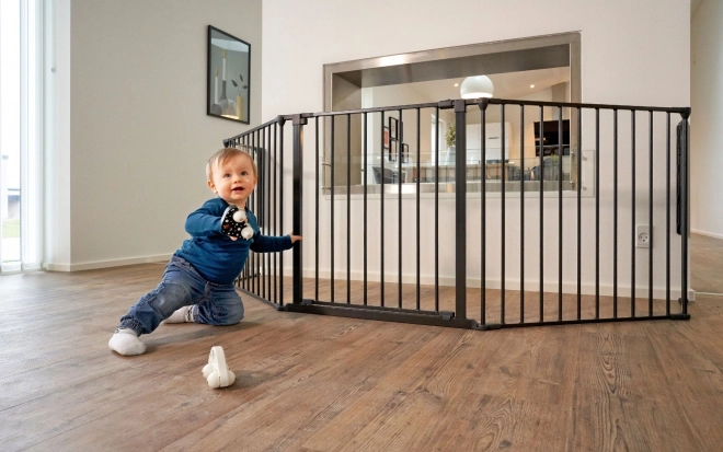 Bezpečnostná zábrana Playpen pre deti a domácich miláčikov, 5 panelov, kovová, čierna