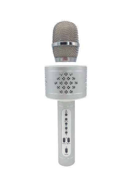 Strieborný Bluetooth karaoke mikrofón – Strieborný