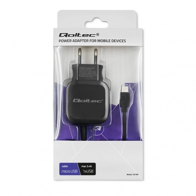 Nabíjačka Qoltec 17W s USB a Micro USB káblom