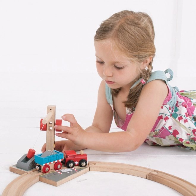 Bigjigs Rail Žeriav so štěrkom