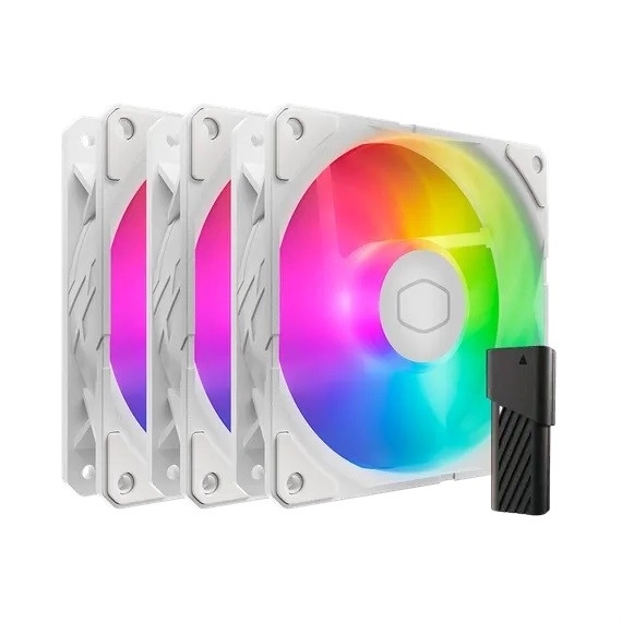 Cooler Master SickleFlow Edge 120 ARGB biely – sada 3 ventilátorov