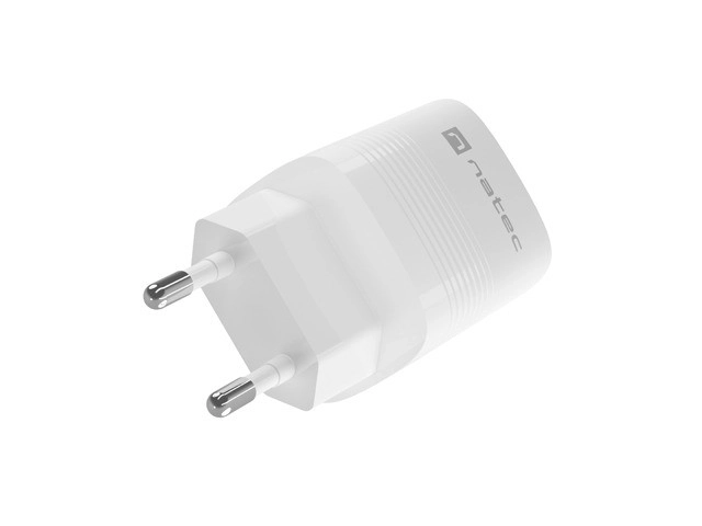 Natec Ribera GaN USB nabíjačka s 1x USB-A a 1x USB-C 30W biela