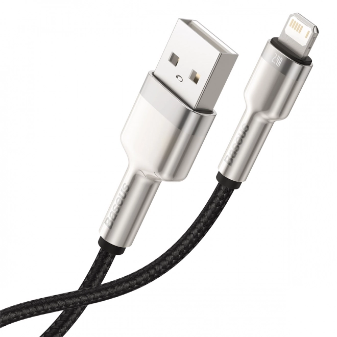 Usb kábel pre Lightning Baseus Cafule 2,4A 0,25 m čierny