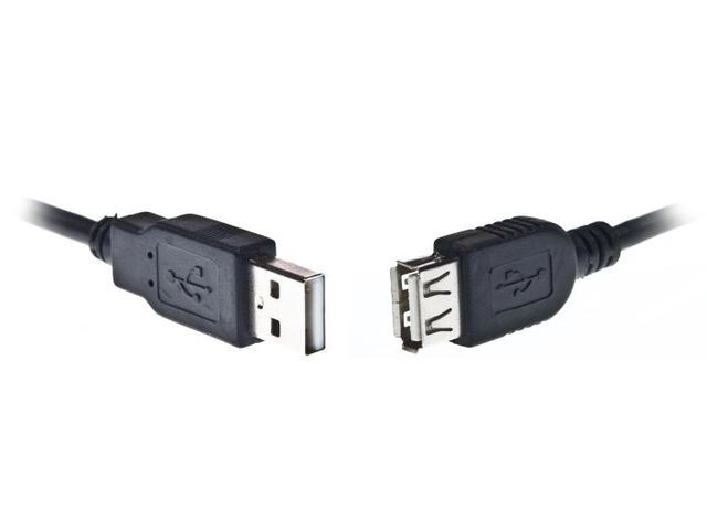USB predlžovací kábel 2.0 1,8m čierny