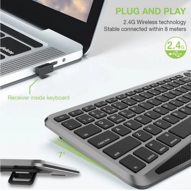 Bezdrôtová klávesnica s touchpadom a LED podsvietením